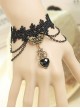 Vampire Black Lace And Heart Pendant Lolita Bracelet