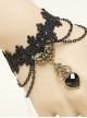 Vampire Black Lace And Heart Pendant Lolita Bracelet