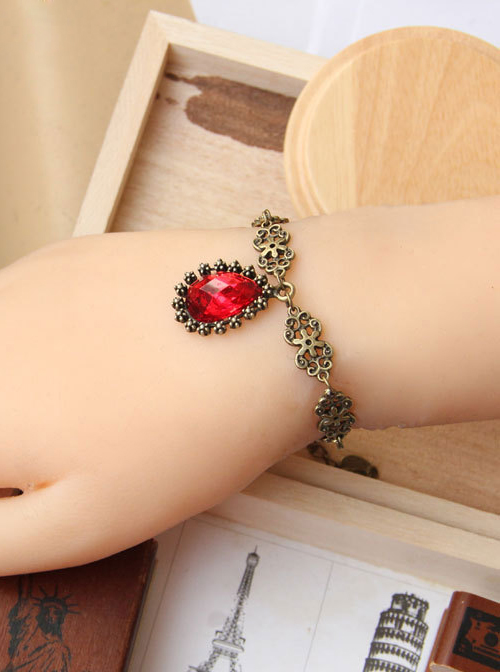 Retro palace Red Gem Pendant Lolita Bracelet