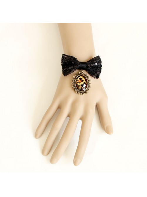 Charming Black Bowknot Lady Lolita Wrist Strap
