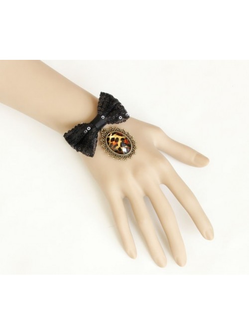 Charming Black Bowknot Lady Lolita Wrist Strap