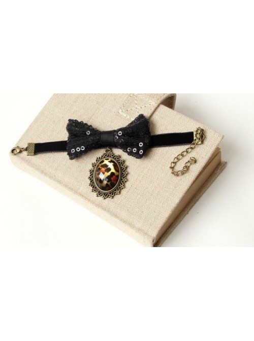 Charming Black Bowknot Lady Lolita Wrist Strap