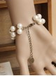 Vintage Flower Pearl Lace Lolita Bracelet And Ring