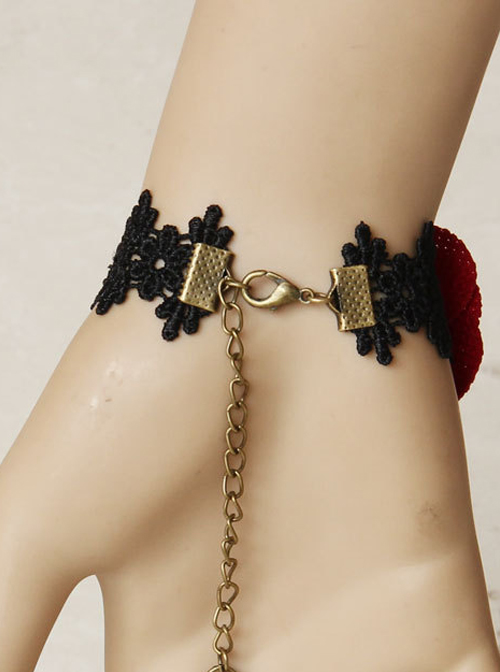 Gothic Black Queen Lolita Bracelet And Ring Set