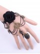 Retro Spider Black Lace Punk Lolita Bracelet And Ring Set