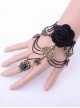 Retro Spider Black Lace Punk Lolita Bracelet And Ring Set