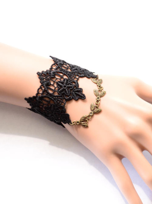 Elegant Black Lace Lady Lolita Wrist Strap