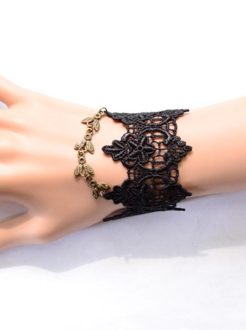 Elegant Black Lace Lady Lolita Wrist Strap