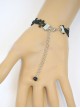 Sweet Black Lace Silver Crucifix Girls Lolita Wrist Strap