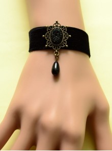 Special Leather Fashion Elegant Black Pearl Lady Lolita Wrist Strap