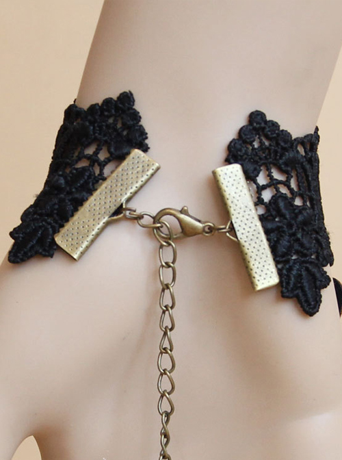 Sweet Black Lace Butterfly Girls Lolita Wrist Strap