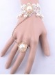 White Lace Pearl Bridal Lolita Wrist Strap