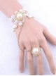 White Lace Pearl Bridal Lolita Wrist Strap