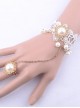 White Lace Pearl Bridal Lolita Wrist Strap