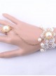 White Lace Pearl Bridal Lolita Wrist Strap