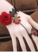 Retro Rose Lace Fashion Lady Lolita Wrist Strap And Ring Suit