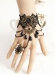 Gorgeous Black Lace Lolita Bracelet And Ring Set