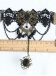 Gorgeous Black Lace Lolita Bracelet And Ring Set