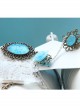 White Lace Blue Crystal Girls Lolita Bracelet And Ring Set