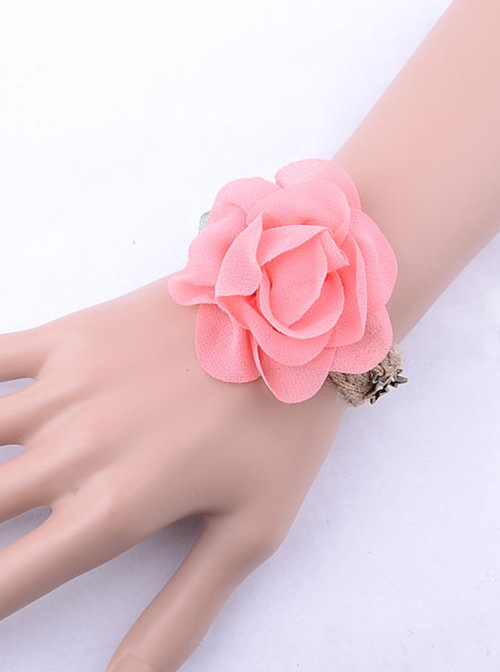 Cute Pink Floral Little Girls Lolita Wrist Strap