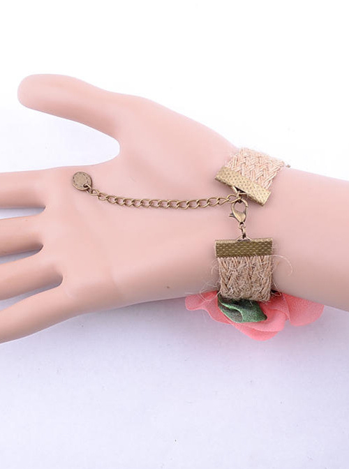 Cute Pink Floral Little Girls Lolita Wrist Strap