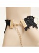 Pearl Flower Black Lace Lolita Bracelet And Ring Set