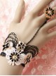 Black Lace Flowers Lolita Bracelet And Ring Set