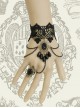 Gothic Black Lace Resin Rhinestones Pendant Lolita Wrist Strap