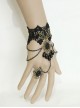 Gothic Black Lace Resin Rhinestones Pendant Lolita Wrist Strap