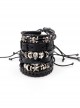 Special Black Leather Fashion Men' Wrist Strap Six Piece Set