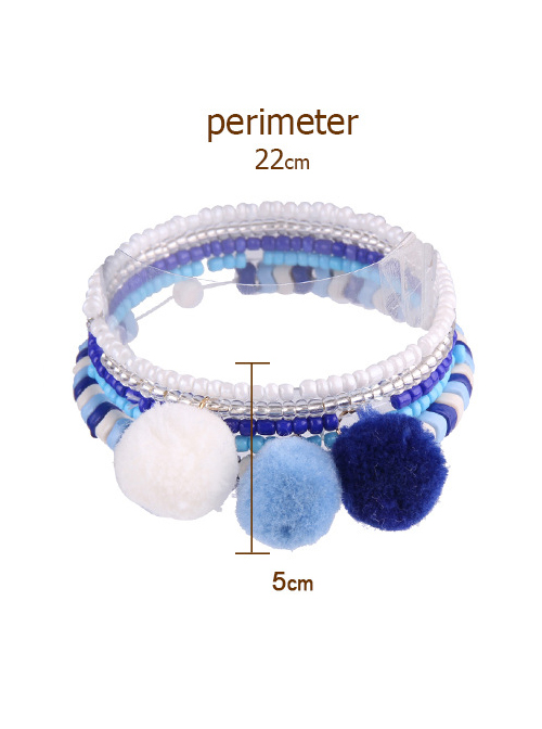 Elegant Blue Bead Chain Lolita Wrist Strap