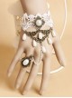 Bride White Lace And Pearl Pendant Lolita Wrist Strap And Ring