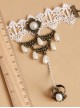 Bride White Lace And Pearl Pendant Lolita Wrist Strap And Ring