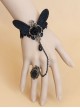 Black Lace Butterfly Gothic Lolita Wrist Strap And Ring