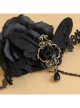 Black Lace Butterfly Gothic Lolita Wrist Strap And Ring