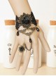 Black Lace And Rose Retro Lolita Bracelet And Ring