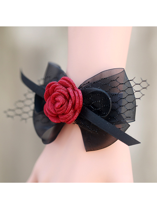 Concise Black Lace Bowknot Girls Lolita Wrist Strap