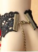 Sexy Black Lace Lady Red Rose Lolita Wrist Strap And Ring