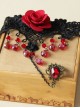 Sexy Black Lace Lady Red Rose Lolita Wrist Strap And Ring