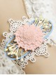 Elegant White Lace Pink Floral Lady Lolita Wrist Strap