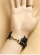 Gothic Black Lace Handmade Lolita Wrist Strap And Ring Suit