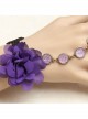 Retro Black Lace Purple Flower Lolita Bracelet And Ring Set