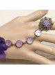 Retro Black Lace Purple Flower Lolita Bracelet And Ring Set