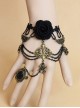 Gothic Black Spider Lace Lolita Bracelet And Ring Set