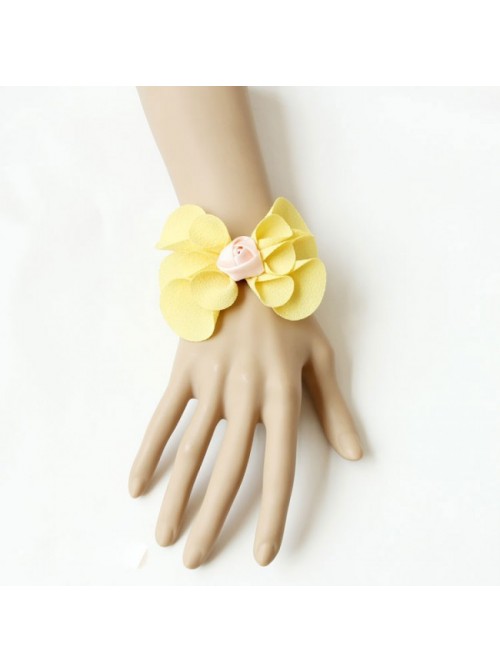 Sweet Yellow Floral Rose Lolita Wrist Strap