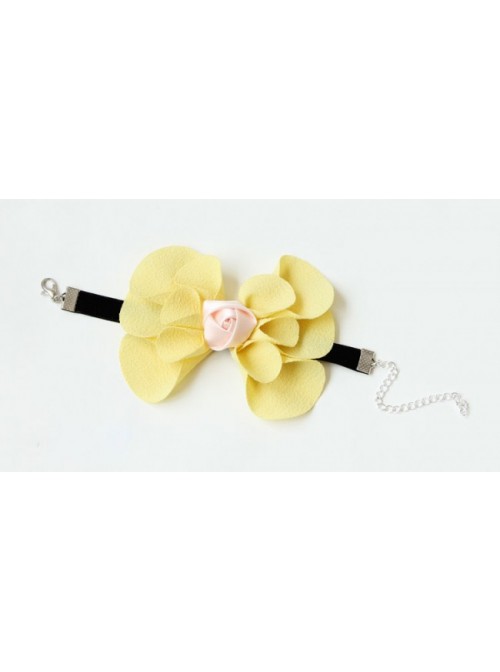 Sweet Yellow Floral Rose Lolita Wrist Strap