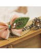 Tree Leaf Pink Bowknot Lolita Wrist Strap And Ring Set