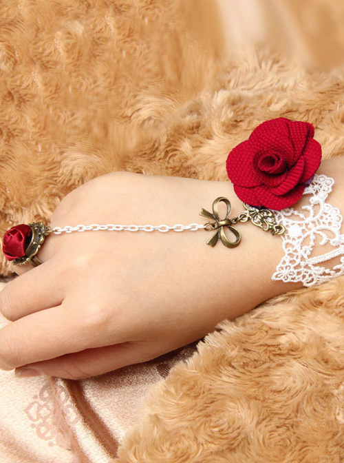 Charming Lace Fashion Lady Lolita Bracelet And Ring Set