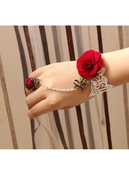 Charming Lace Fashion Lady Lolita Bracelet And Ring Set