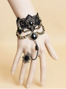 Elegant Retro Black Lady Handmade Lolita Wrist Strap